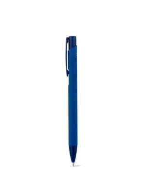 CLINT. Bolígrafo de aluminio reciclado (100% rAL) con acabado de goma – Bleu