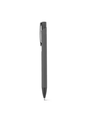 CLINT. Bolígrafo de aluminio reciclado (100% rAL) con acabado de goma – Gris