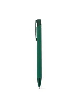 CLINT. Bolígrafo de aluminio reciclado (100% rAL) con acabado de goma – Vert foncé