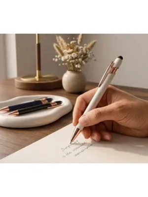 NEIL ROSE. Ballpoint pen made from recycled aluminium (100% rAL), with a matt finish and blue ink