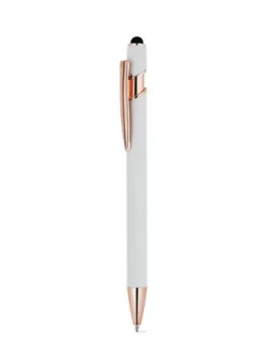 NEIL ROSE. Ballpoint pen made from recycled aluminium (100% rAL), with a matt finish and blue ink – Blanc