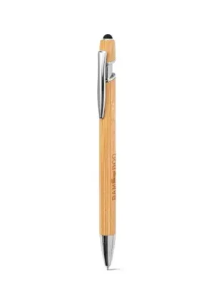 NEIL BAMBOO. Bolígrafo de bambú con detalles de aluminio cromado