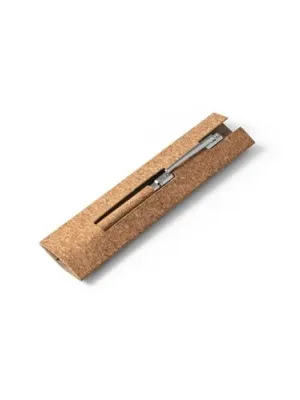CORKO. Cork and metal ballpoint pen with twist mechanism