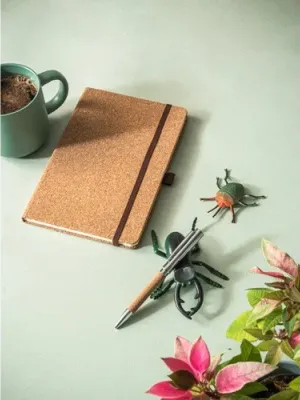 CORKO. Cork and metal ballpoint pen with twist mechanism