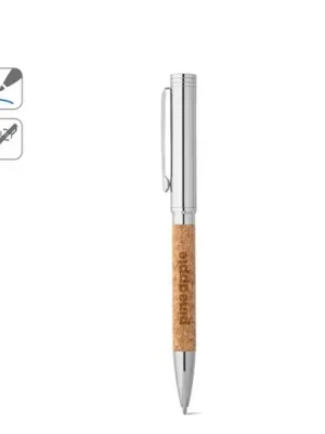CORKO. Cork and metal ballpoint pen with twist mechanism