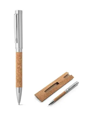 CORKO. Cork and metal ballpoint pen with twist mechanism