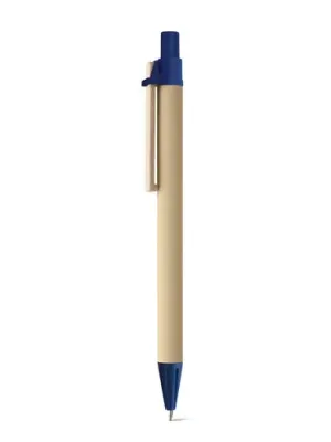 NAIROBI. Kraft paper ball pen with wooden clip – Bleu