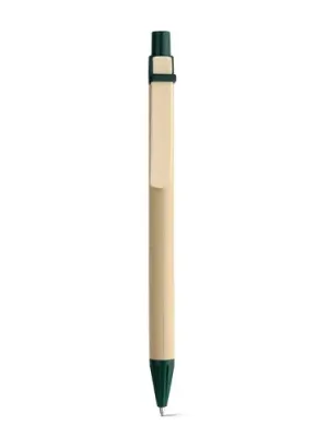 NAIROBI. Kraft paper ball pen with wooden clip – Vert