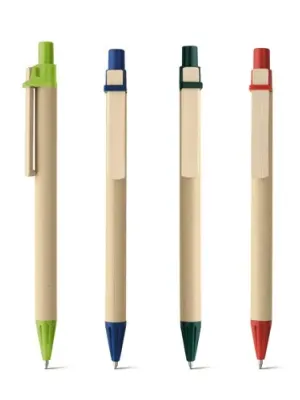 NAIROBI. Kraft paper ball pen with wooden clip