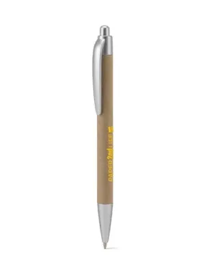 KYRA. Ballpoint pen made from 100% recycled paper and details in recycled ABS (100% rABS)