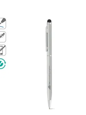 ZOE. Bolígrafo de aluminio con mecanismo de giro y punta táctil