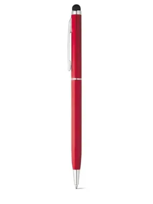 ZOE. Bolígrafo de aluminio con mecanismo de giro y punta táctil – Rouge