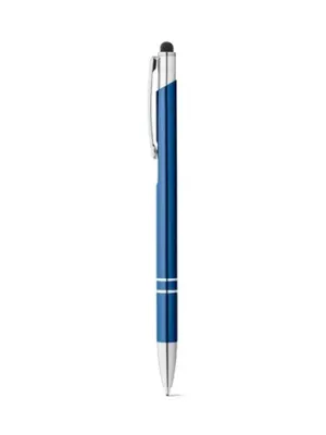 GALBA. Aluminium ball pen with touch tip and clip – Bleu royal