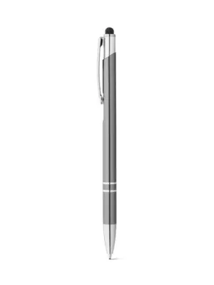 GALBA. Aluminium ball pen with touch tip and clip – Gun metal