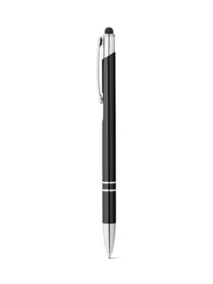 GALBA. Aluminium ball pen with touch tip and clip – Noir