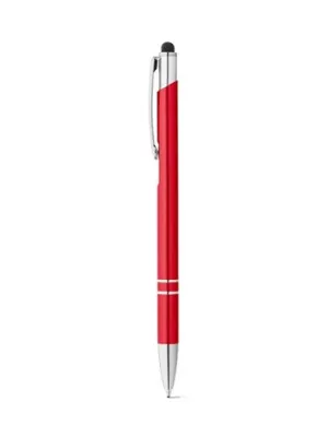 GALBA. Aluminium ball pen with touch tip and clip – Rouge