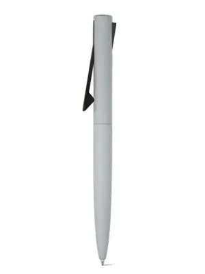 CONVEX. Bolígrafo en aluminio reciclado (100% rAL) y ABS reciclado (100% rABS) con sistema de botón en el clip – Argenté satiné