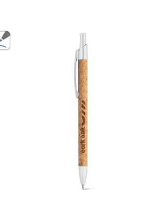 NATURA. Stylo en liège et aluminium recyclé (100 % rAL) avec clip