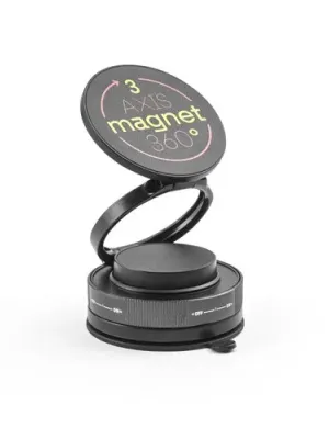 KEPLER. Soporte magnético para móvil con sistema de fijación por vacío para superficies lisas y no lisas (rotación 360º)