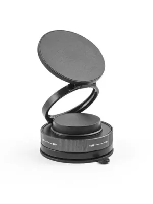 KEPLER. Soporte magnético para móvil con sistema de fijación por vacío para superficies lisas y no lisas (rotación 360º) – Noir