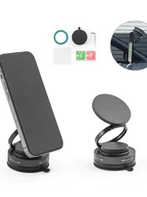 KEPLER. Soporte magnético para móvil con sistema de fijación por vacío para superficies lisas y no lisas (rotación 360º)