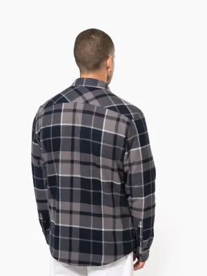 Sobrecamisa de cuadros forrada de sherpa de hombre