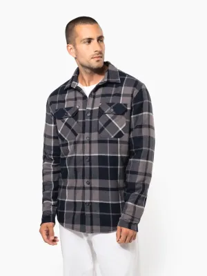 Sobrecamisa de cuadros forrada de sherpa de hombre