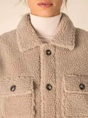 Unisex sherpa dropped shoulders overshirt