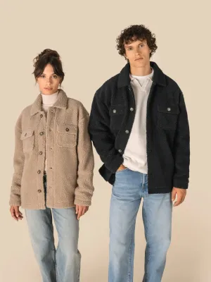 Unisex sherpa dropped shoulders overshirt