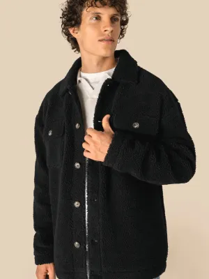 Unisex sherpa dropped shoulders overshirt