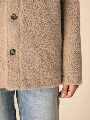 Unisex sherpa dropped shoulders overshirt