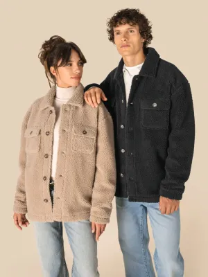 Unisex sherpa dropped shoulders overshirt