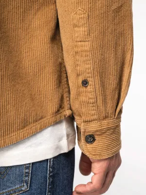 Eco-friendly men's washed effect corduroy overshirt