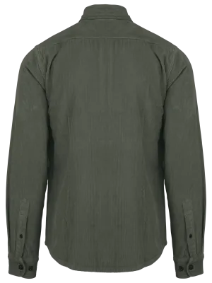 Eco-friendly men's washed effect corduroy overshirt – Washed Pale Khaki