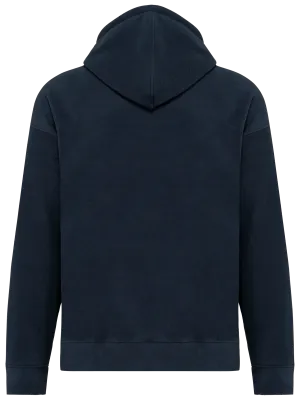 Sudadera con capucha oversize de micropolar reciclada unisex – Navy