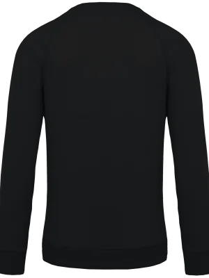 Men's organic cotton crew neck raglan sleeve sweatshirt – Black
