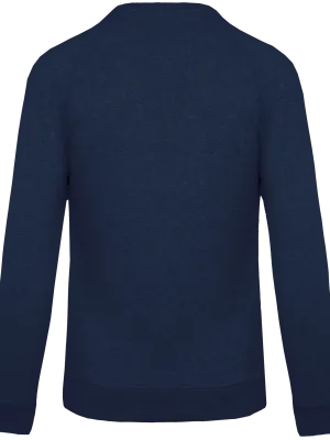 Men's organic cotton crew neck raglan sleeve sweatshirt – French Navy Heather