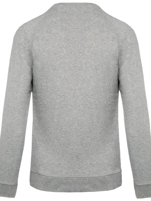 Men's organic cotton crew neck raglan sleeve sweatshirt – Grey Heather