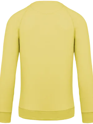 Men's organic cotton crew neck raglan sleeve sweatshirt – Lemon Yellow