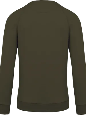 Men's organic cotton crew neck raglan sleeve sweatshirt – Mossy Green