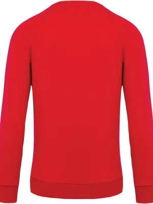 Men's organic cotton crew neck raglan sleeve sweatshirt – Red