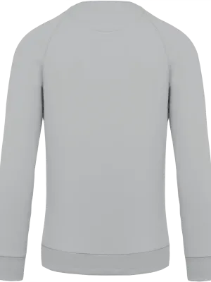 Men's organic cotton crew neck raglan sleeve sweatshirt – Snow Grey