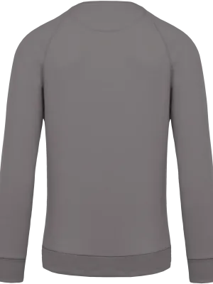 Men's organic cotton crew neck raglan sleeve sweatshirt – Storm Grey