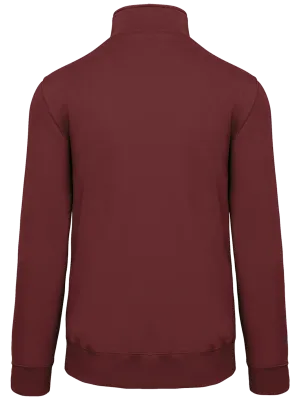 Zipped neck sweatshirt – Wine