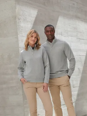 Sweat-shirt col zippé unisexe