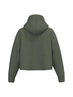 Sudadera corta con capucha de mujer – Sporty Khaki