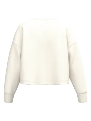 Sudadera corta de cuello redondo de mujer – Coconut Milk