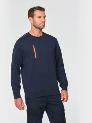 Sweat-shirt Day To Day zip poche contrastée unisexe