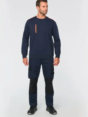Sweat-shirt Day To Day zip poche contrastée unisexe