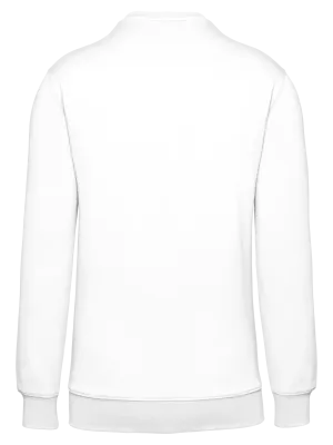 Sweat-shirt Day To Day zip poche contrastée unisexe – White / Navy